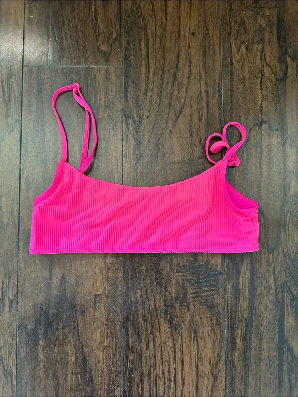 Frankie’s Bikinis Hot Pink Ribbed Bikini top